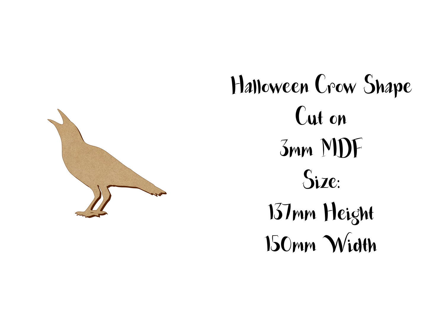 Halloween decoration - Crow - Size 8 and 15cm - Version 3