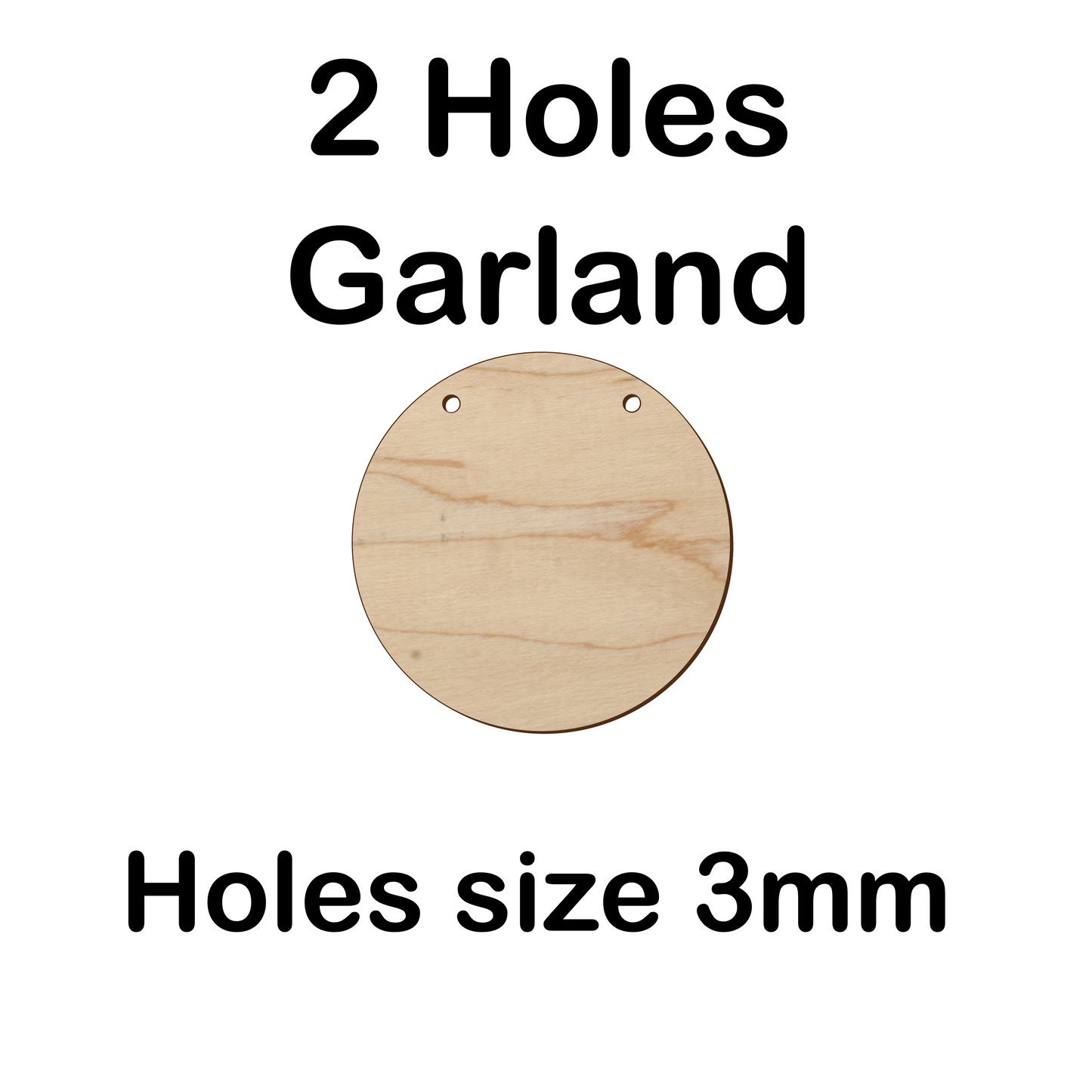 12cm circle - 3mm plywood - Hole Option