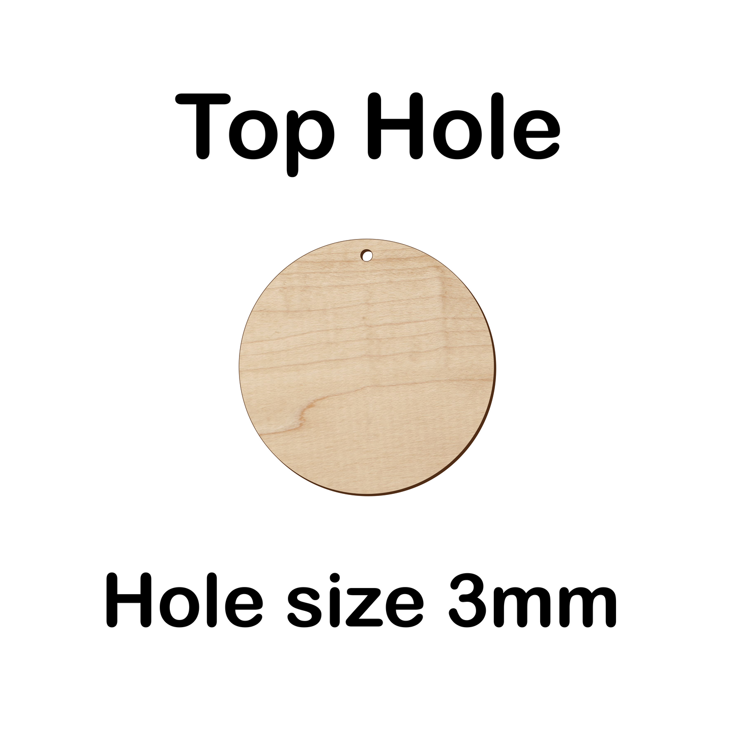 12cm circle - 3mm plywood - Hole Option
