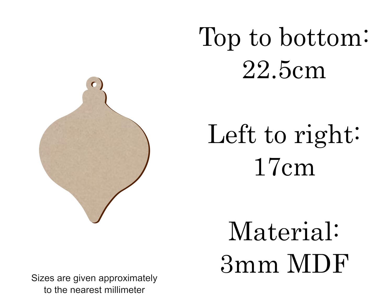MDF Christmas Baubles Xmas Shape v2 - 2.5cm to 30cm