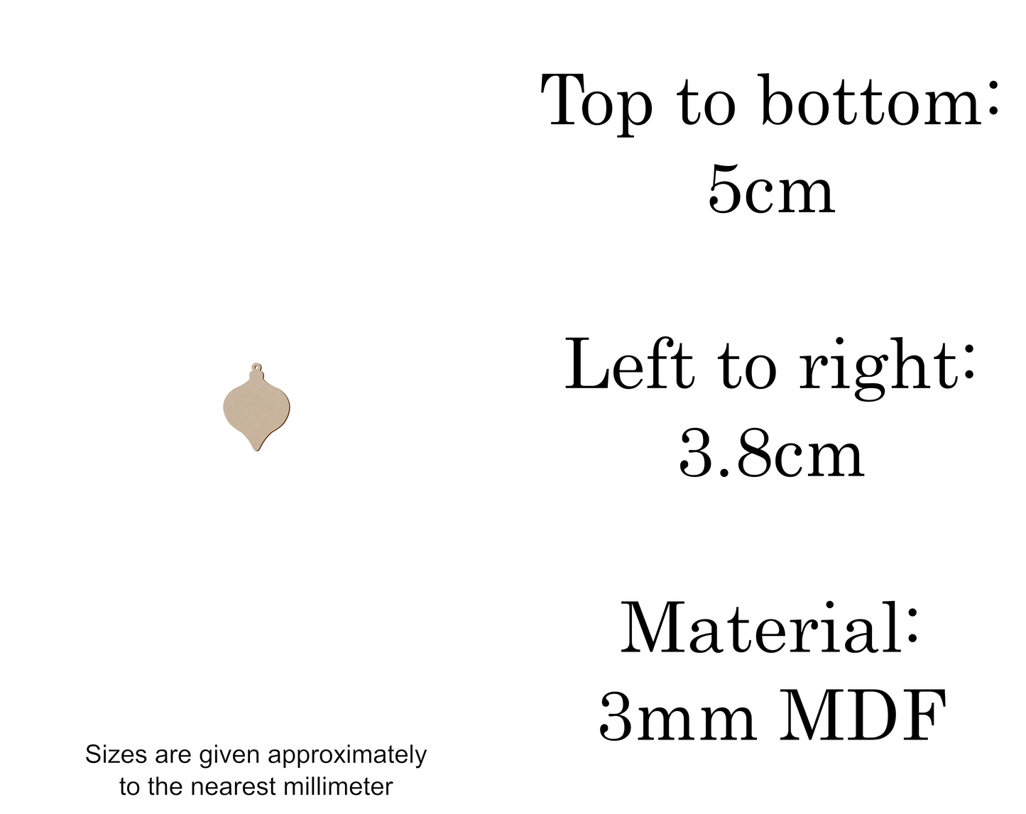 MDF Christmas Baubles Xmas Shape v2 - 2.5cm to 30cm