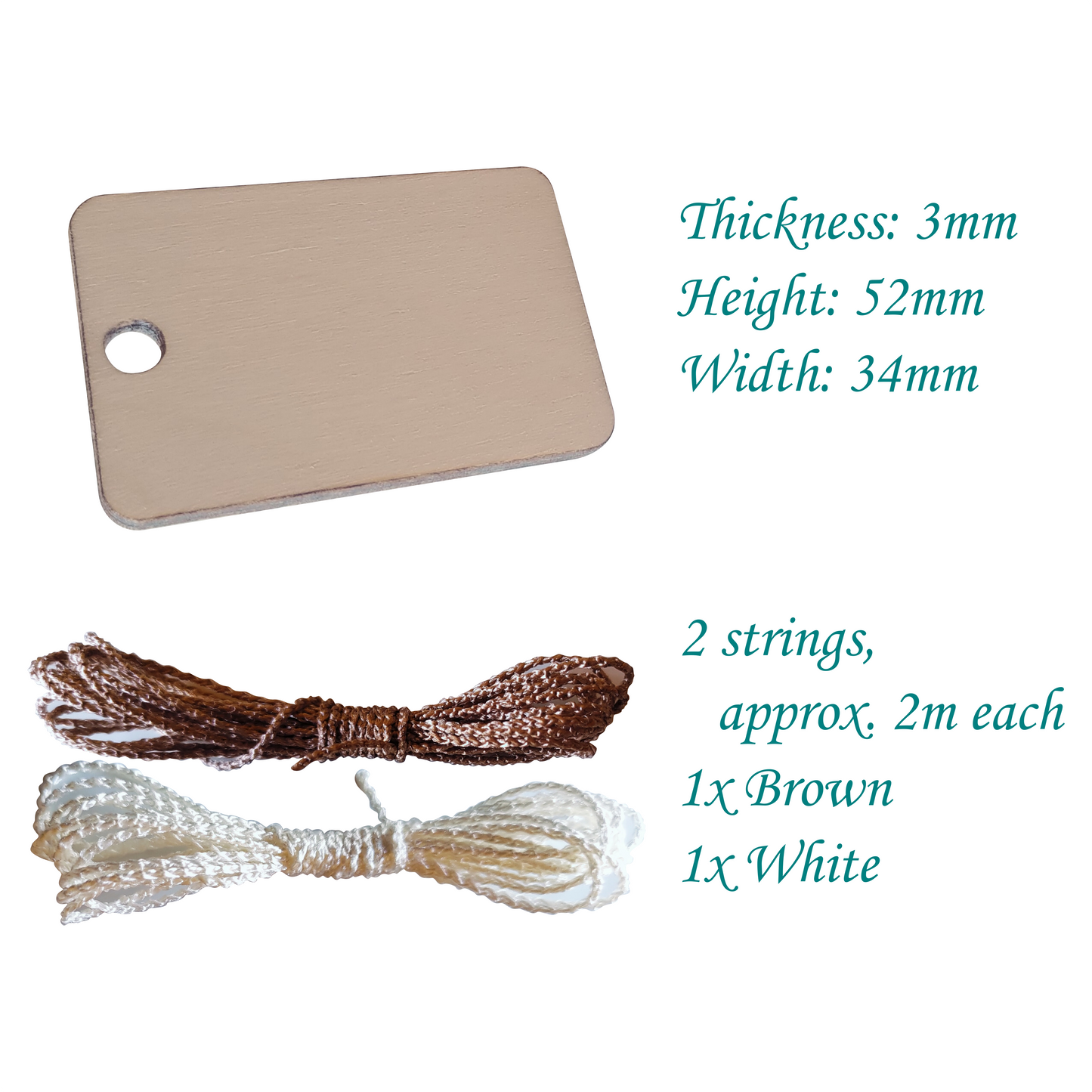 50x Wooden Gift Tag Rectangle Shape