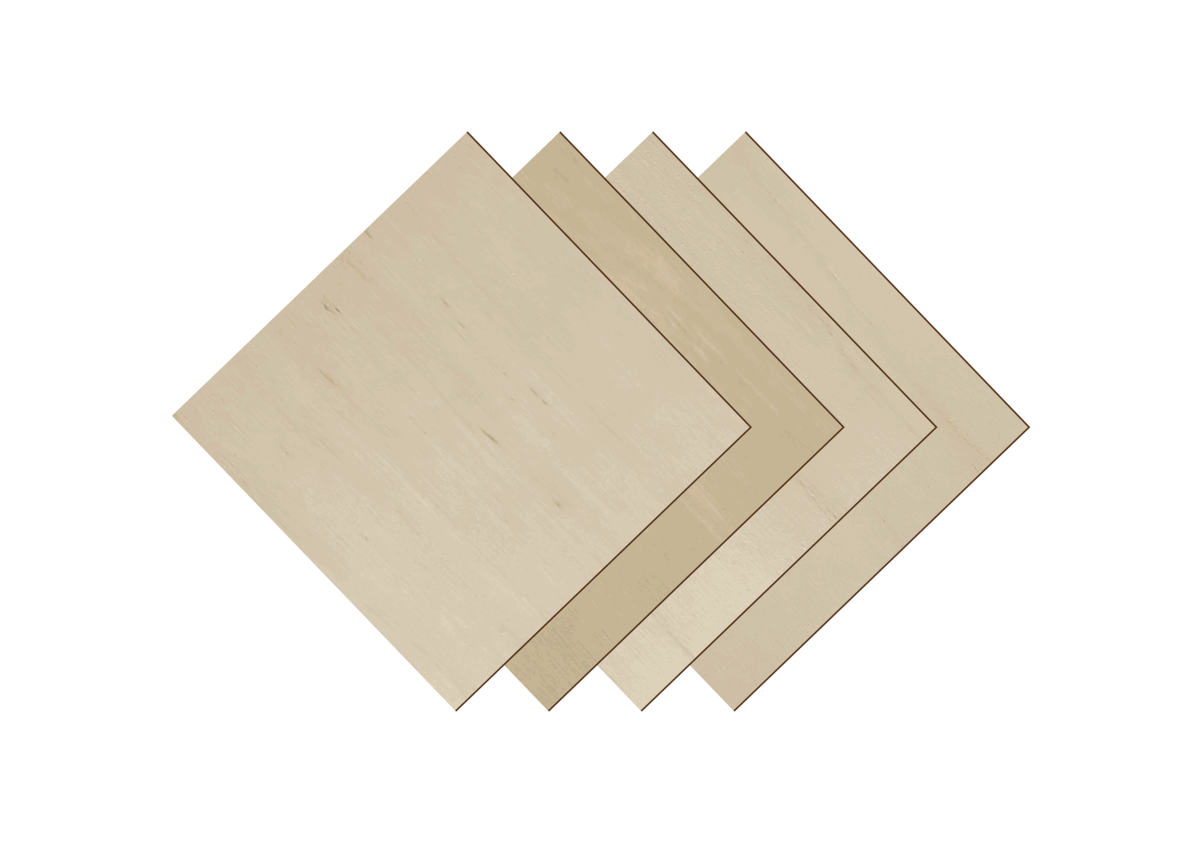 10cm Wooden Coaster Set of 4 – Unpainted Square Craft Coasters