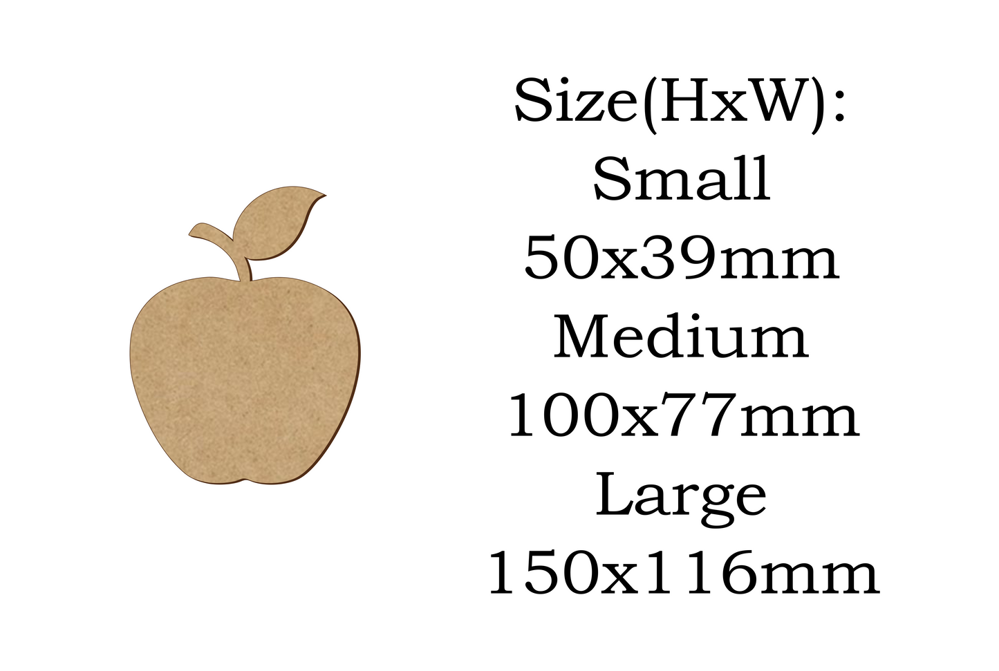 Apple Craft Shape - 3mm MDF