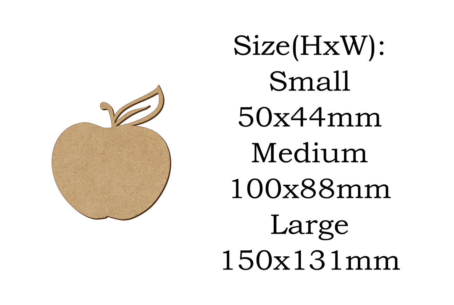 Apple Craft Shape - 3mm MDF