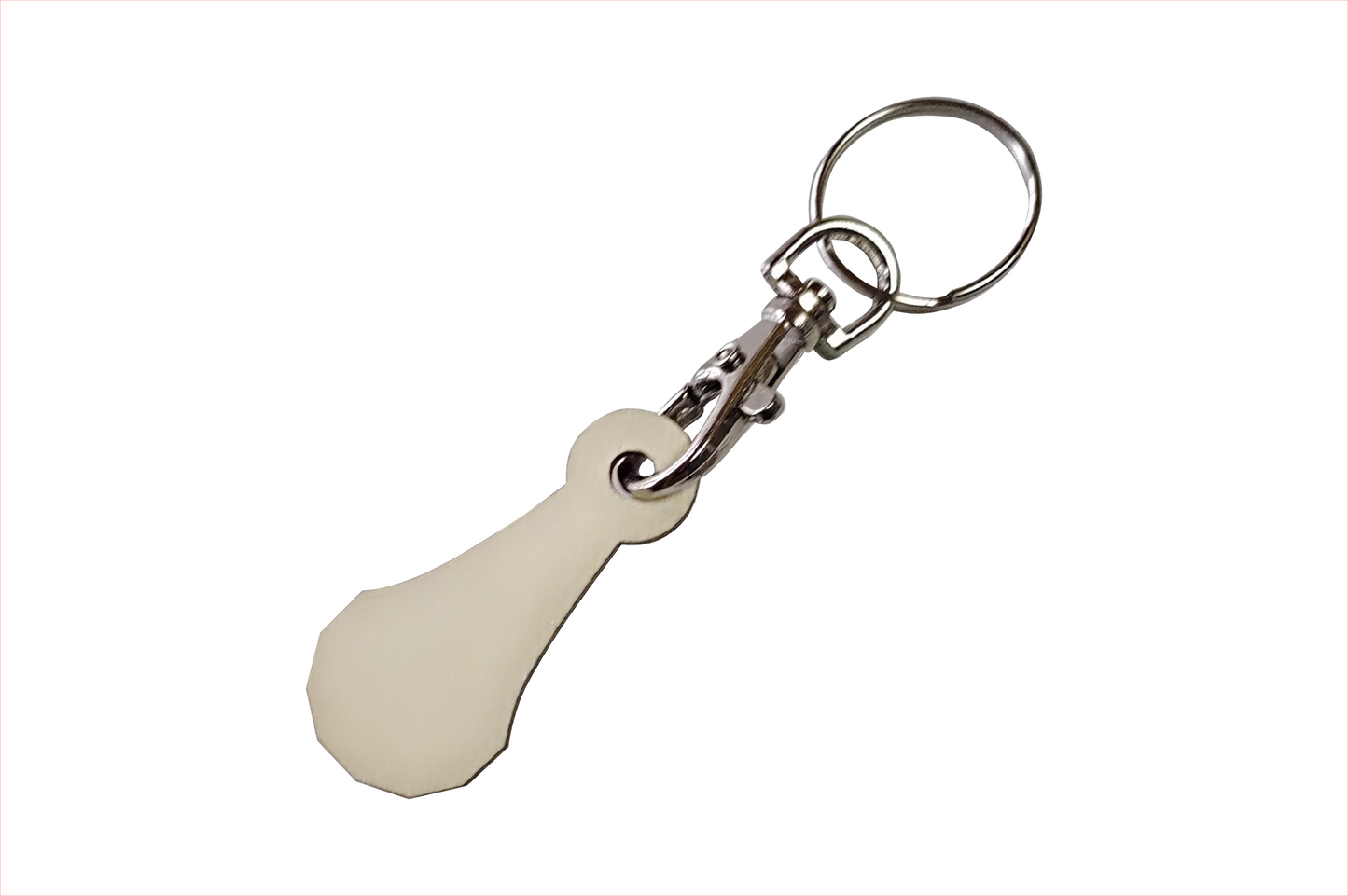 Reusable Shopping Trolley Release Fob Key Token with Silver Clasp - Eco-Friendly