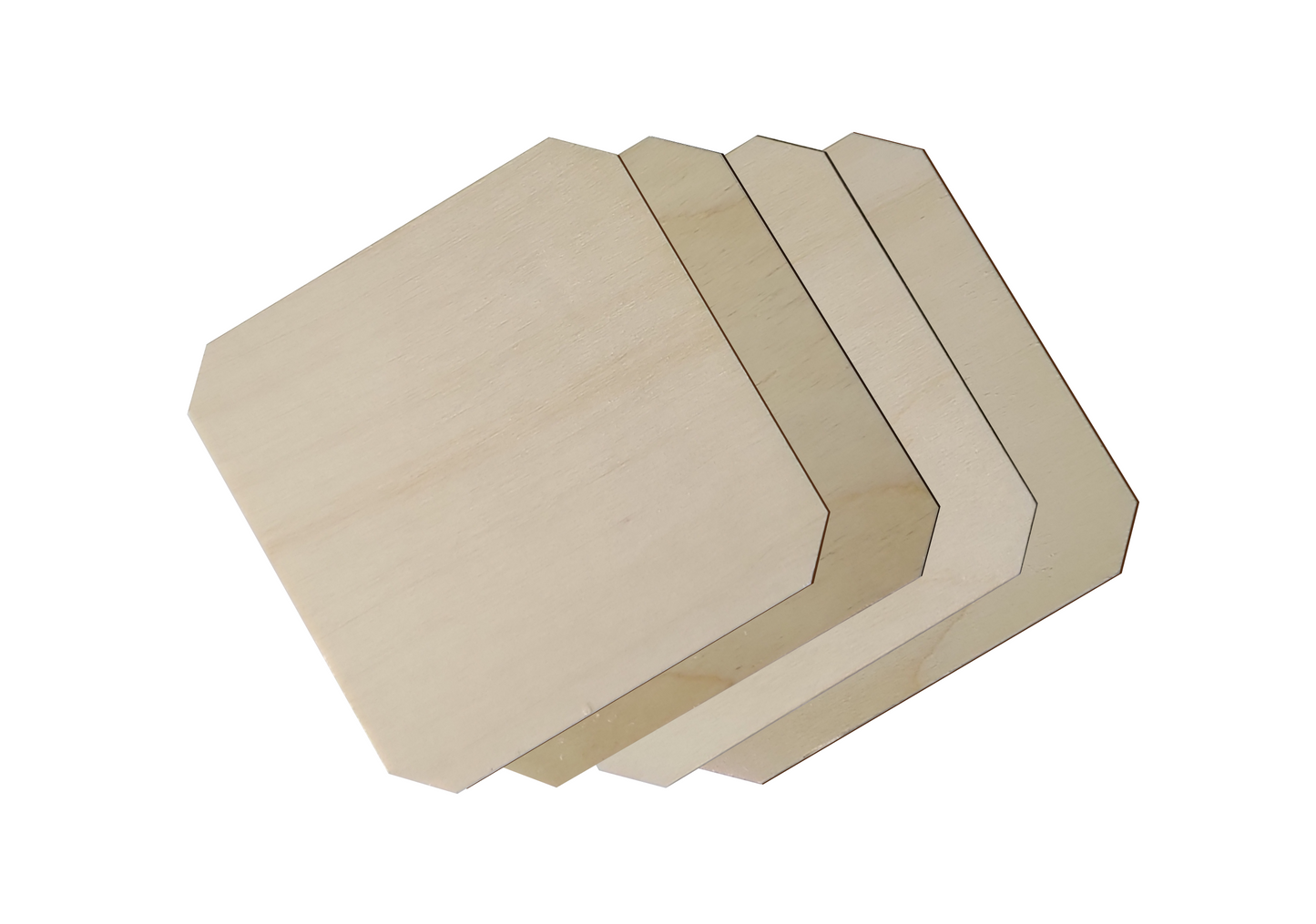 10cm Wooden Unpainted Coaster - Square cut corners - Set of 4, Craft Art Gift Decoupage