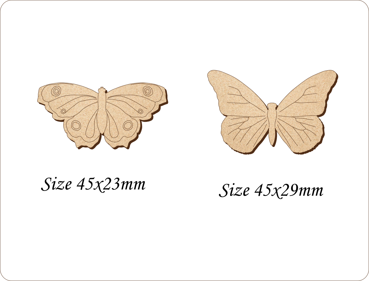 2x100 butterflies shapes - 3mm MDF