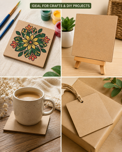 11cm to 20cm Laser-Cut MDF Square Shapes – 3mm Craft Blanks