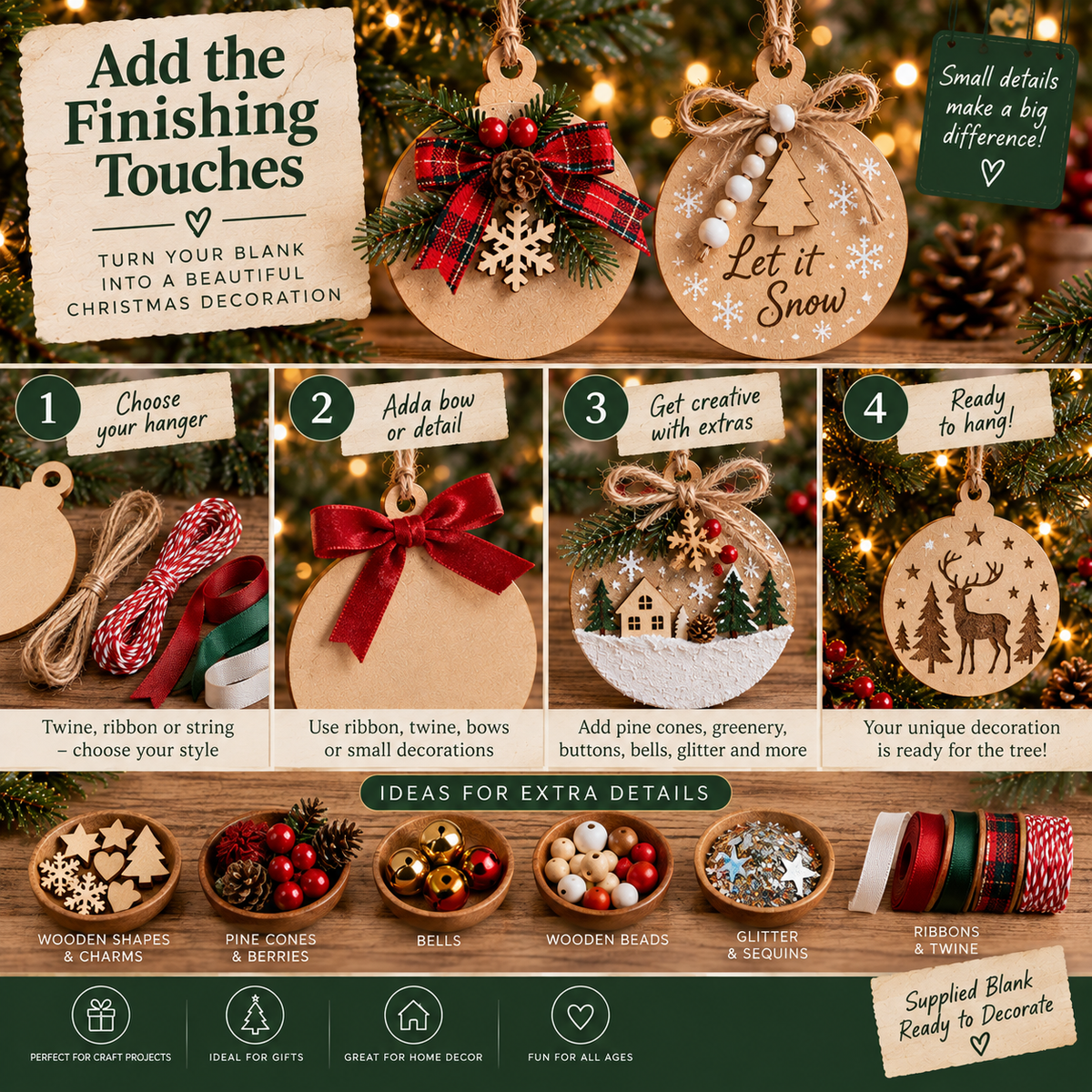 Round MDF Christmas Bauble Blanks – 2.5cm to 30cm