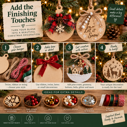 Round MDF Christmas Bauble Blanks – 2.5cm to 30cm