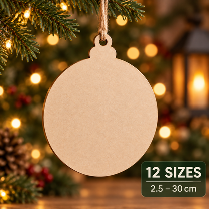 Round MDF Christmas Bauble Blanks – 2.5cm to 30cm