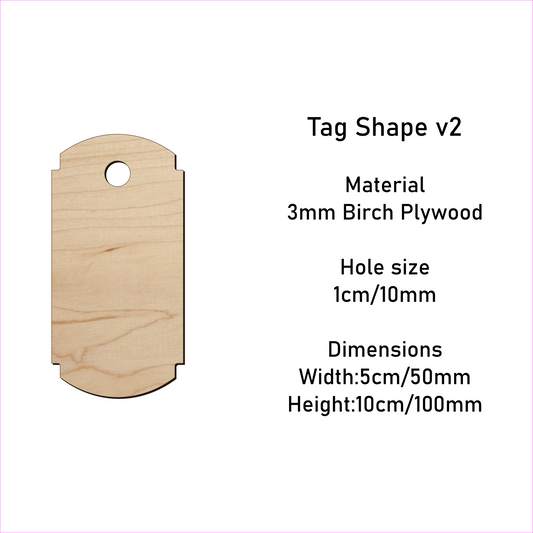 Wooden Gift Tag Shape 10x 5 cm v2