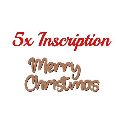 Merry Christmas Wooden Word Inscription - 3mmMDF - v1