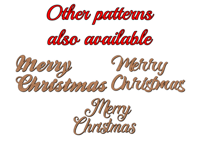 Merry Christmas Wooden Word Inscription - 3mmMDF - v1