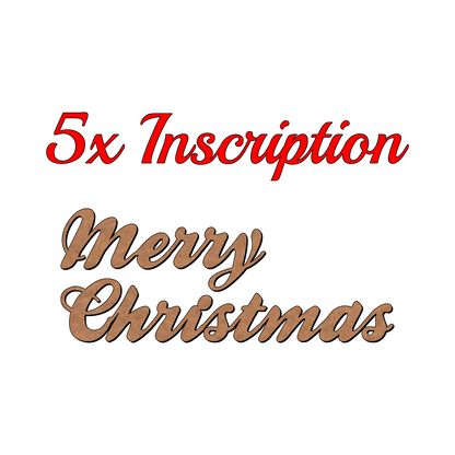 Merry Christmas Wooden Word Inscription - 3mm MDF - v2