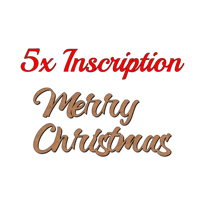 Merry Christmas Wooden Word Inscription - 3mm MDF - v3