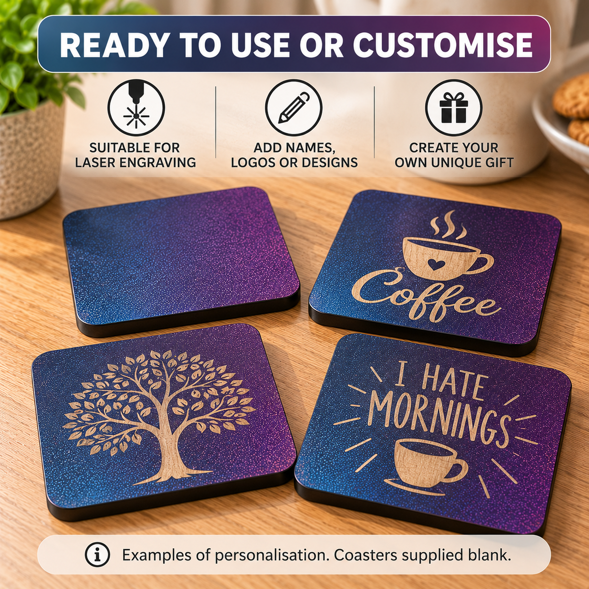 Chameleon Coaster Blanks – Set of 4