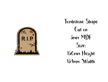 Halloween MDF decoration - Tomb - Size 10 to 25cm - Version 2