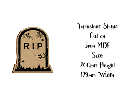 Halloween MDF decoration - Tomb - Size 10 to 25cm - Version 2