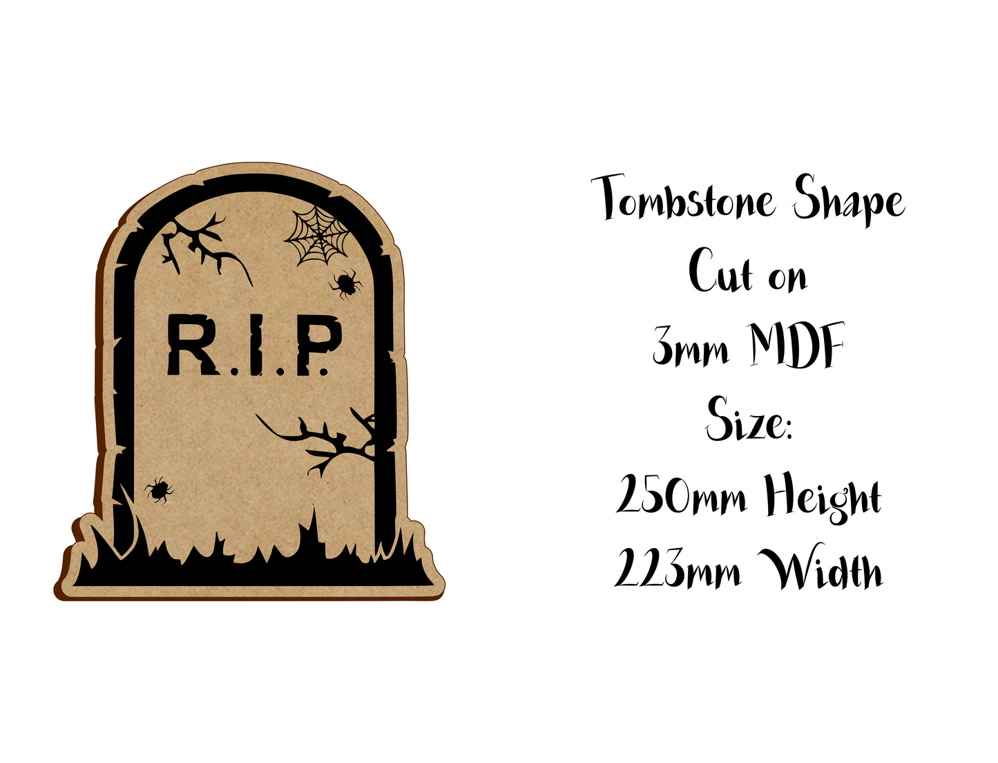 Halloween MDF decoration - Tomb - Size 10 to 25cm - Version 2