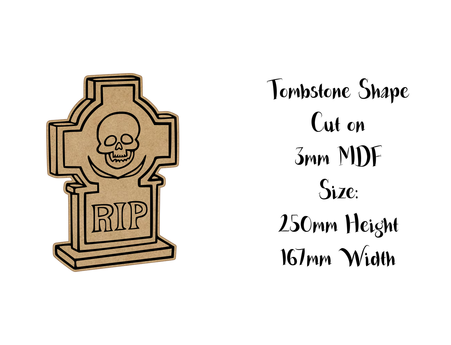 Halloween MDF decoration - Tomb - Size 10 to 25cm - Version 3