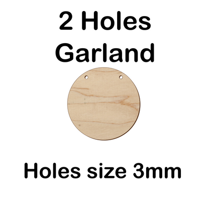 12cm circle - 3mm plywood - Hole Option