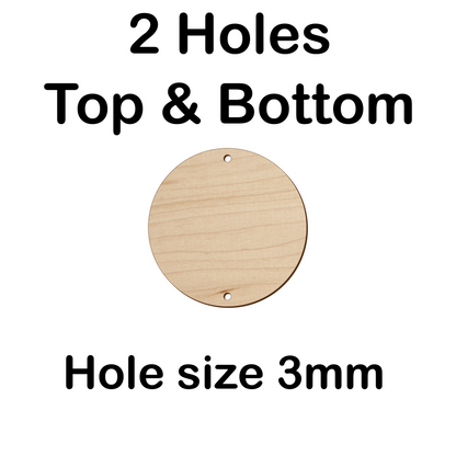 12cm circle - 3mm plywood - Hole Option