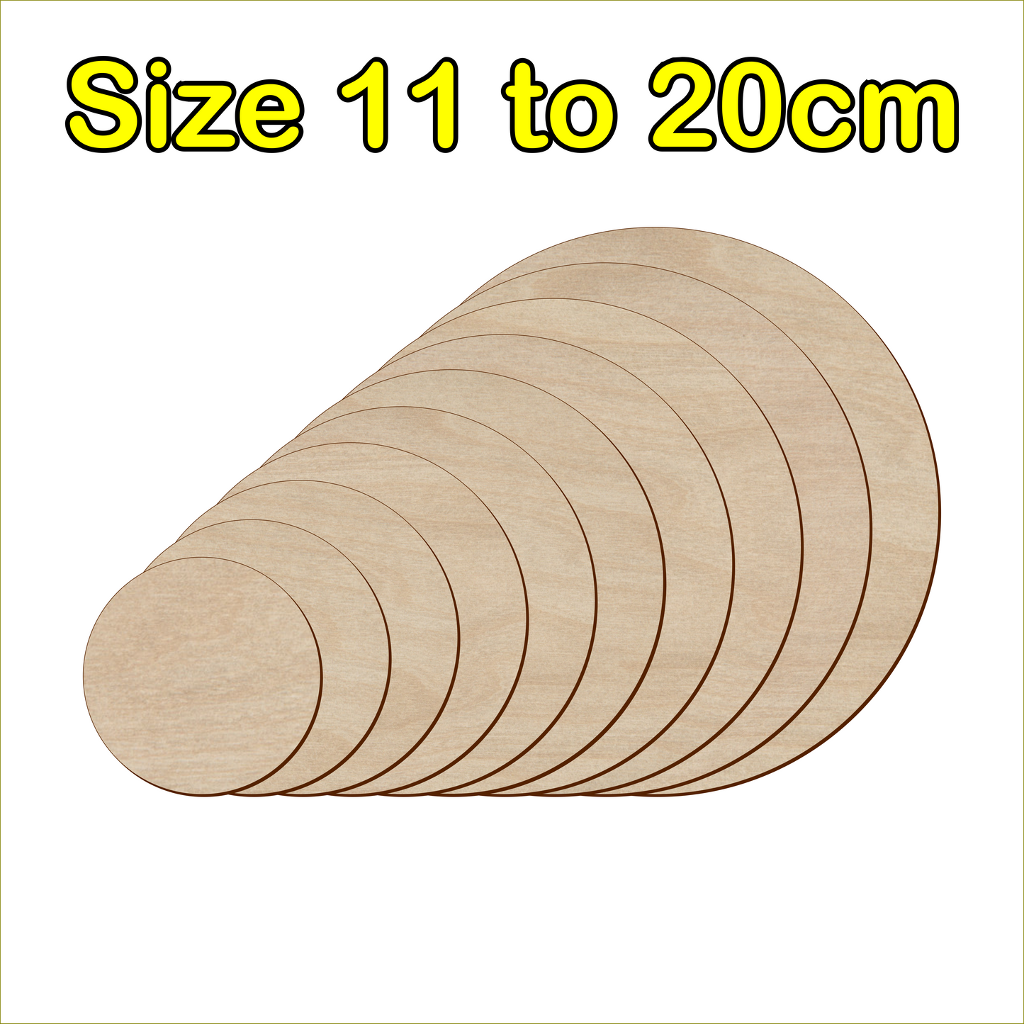 11cm to 20cm Circle Shape - 3mm Baltic Birch Plywood