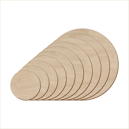 12cm circle - 3mm plywood - Hole Option