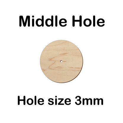 12cm circle - 3mm plywood - Hole Option