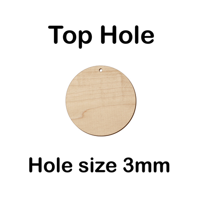 11cm to 20cm Circle Shape - Top Hole - 3mm Baltic Birch Plywood