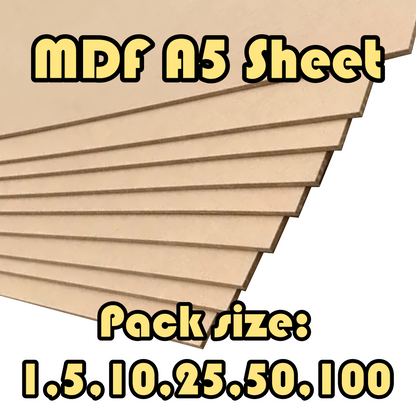 MDF A5 High Quality Wooden Sheets Plain Boards for Laser Cut - Perfect for Craft
