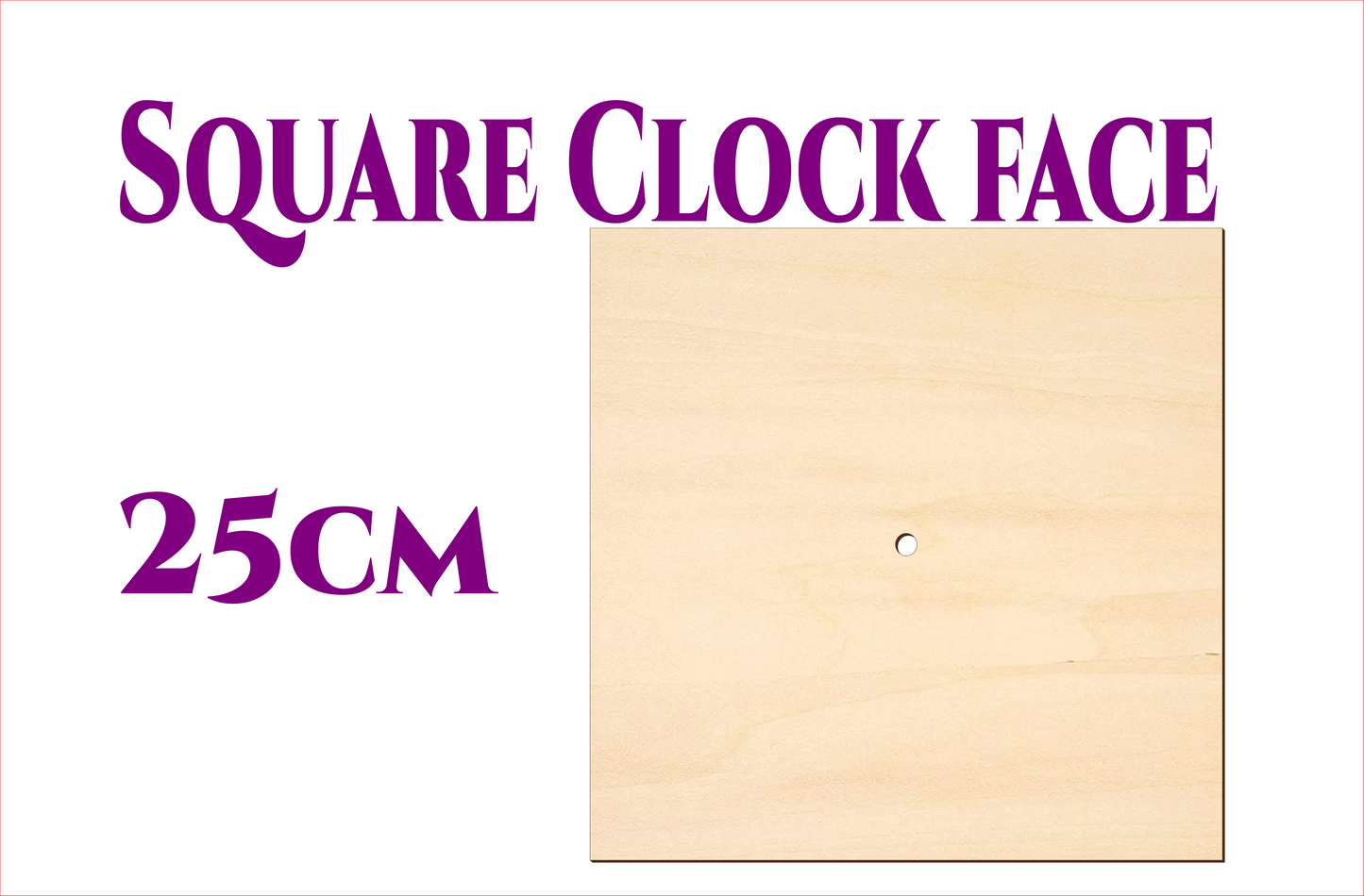 Square Clock Face - size from 10cm to 25cm