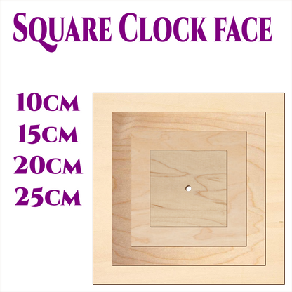 Square Clock Face - size from 10cm to 25cm