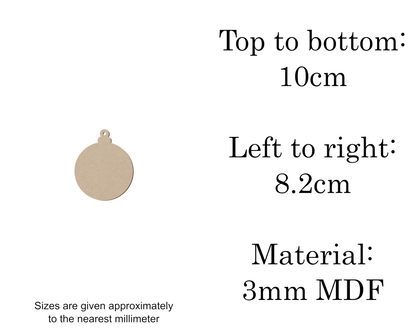 MDF Christmas Baubles Xmas Shape v1 - 2.5cm to 30cm