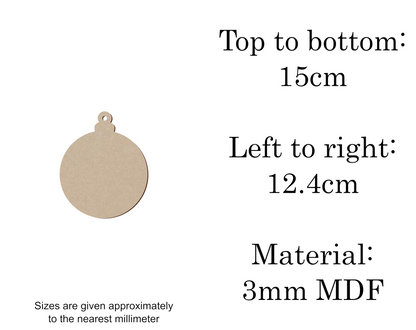 MDF Christmas Baubles Xmas Shape v1 - 2.5cm to 30cm