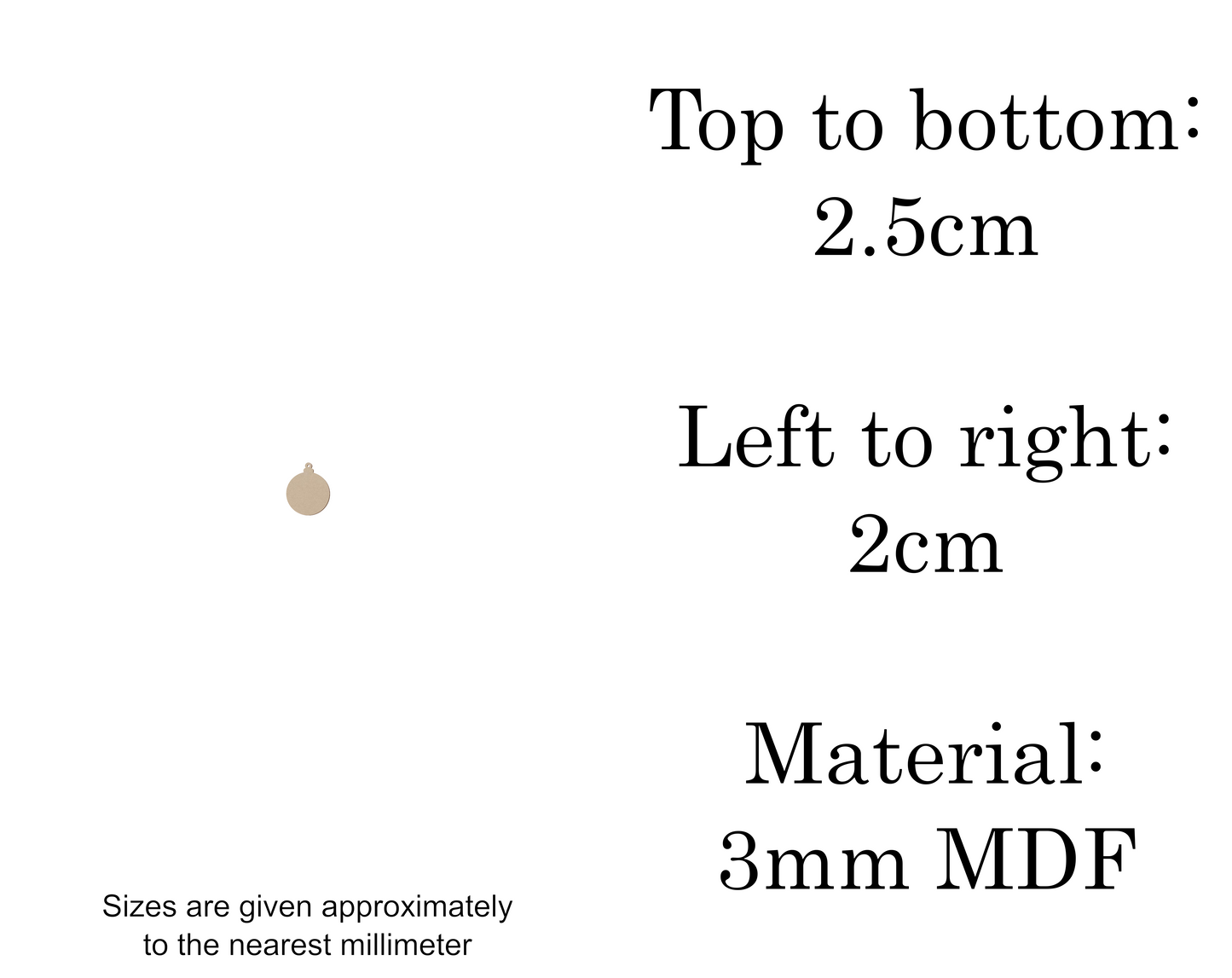 MDF Christmas Baubles Xmas Shape v1 - 2.5cm to 30cm
