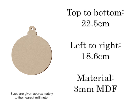 MDF Christmas Baubles Xmas Shape v1 - 2.5cm to 30cm