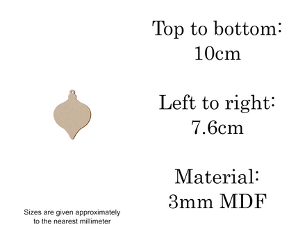 MDF Christmas Baubles Xmas Shape v2 - 2.5cm to 30cm