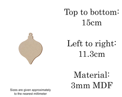 MDF Christmas Baubles Xmas Shape v2 - 2.5cm to 30cm