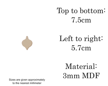 MDF Christmas Baubles Xmas Shape v2 - 2.5cm to 30cm