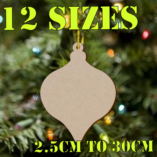 MDF Christmas Baubles Xmas Shape v2 - 2.5cm to 30cm