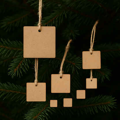 mdf square Christmas tree hanging 
ornaments