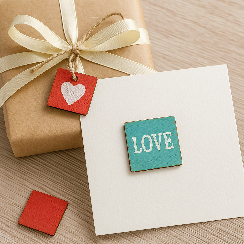 mdf square handmade gift tags card decorations