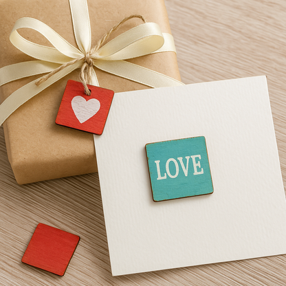 mdf square handmade gift tags card decorations