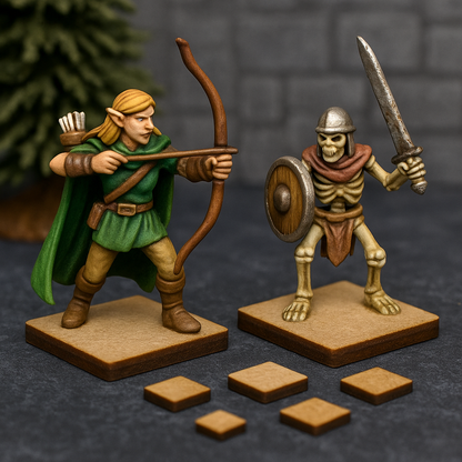 1cm to 10cm Laser-Cut MDF Square Shapes – 3mm Craft Blanks