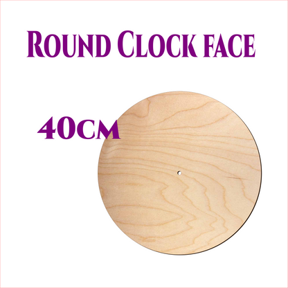 Round wooden clock face 40cm made from 3mm birch plywood with centre hole