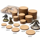 Wooden Miniature Bases Circle Set – 25mm–60mm MDF Gaming Discs