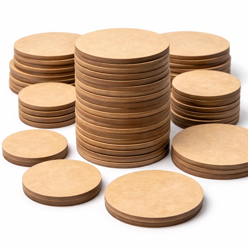 Wooden Miniature Bases Circle Set – 25mm–60mm MDF Gaming Discs